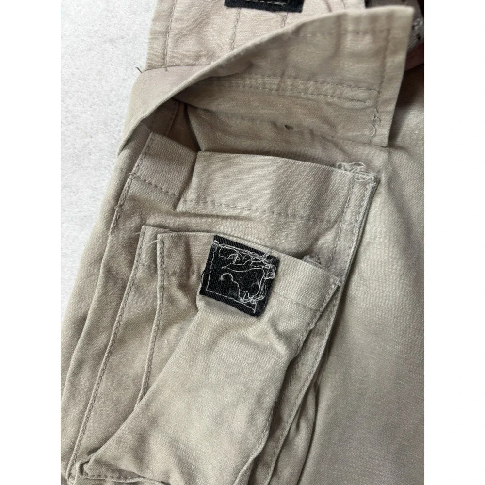 Military Denim Shorts Mens 35x12‎ Khaki Cargo Y2K Pockets